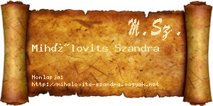 Mihálovits Szandra névjegykártya